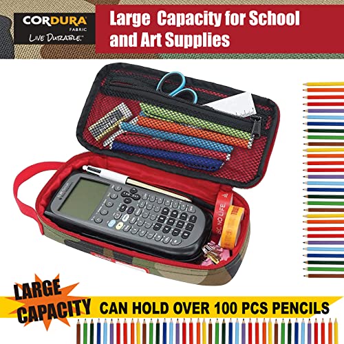 Rough Enough Large Pencil Case For Boys Kids School Pencil Pouch Bag For Adults Marker Case Art Supply Organizer In Camo Cordura #TOP1