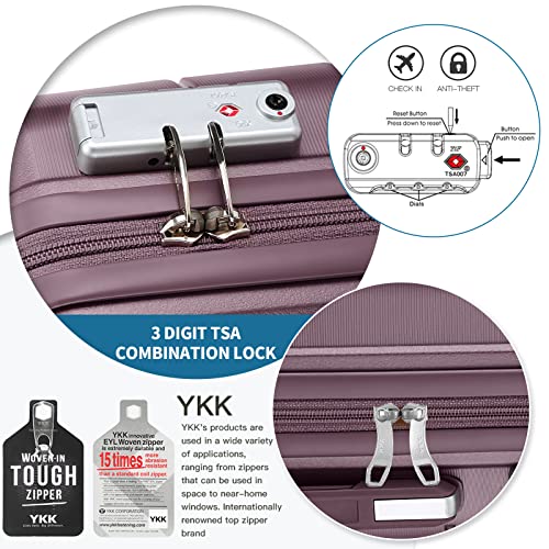 Somago 20In Carry On Luggage And 14In Mini Cosmetic Cases Travel Set Hardside Luggage With Spinner Wheels Lightweight Polypropylene Suitcase With Tsa Lock (2-Piece Set (14/20), Elegant Purple) #TOP4