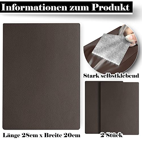SZMMG Ecopelle Adesiva Marrone scuro, 2 Pezzi