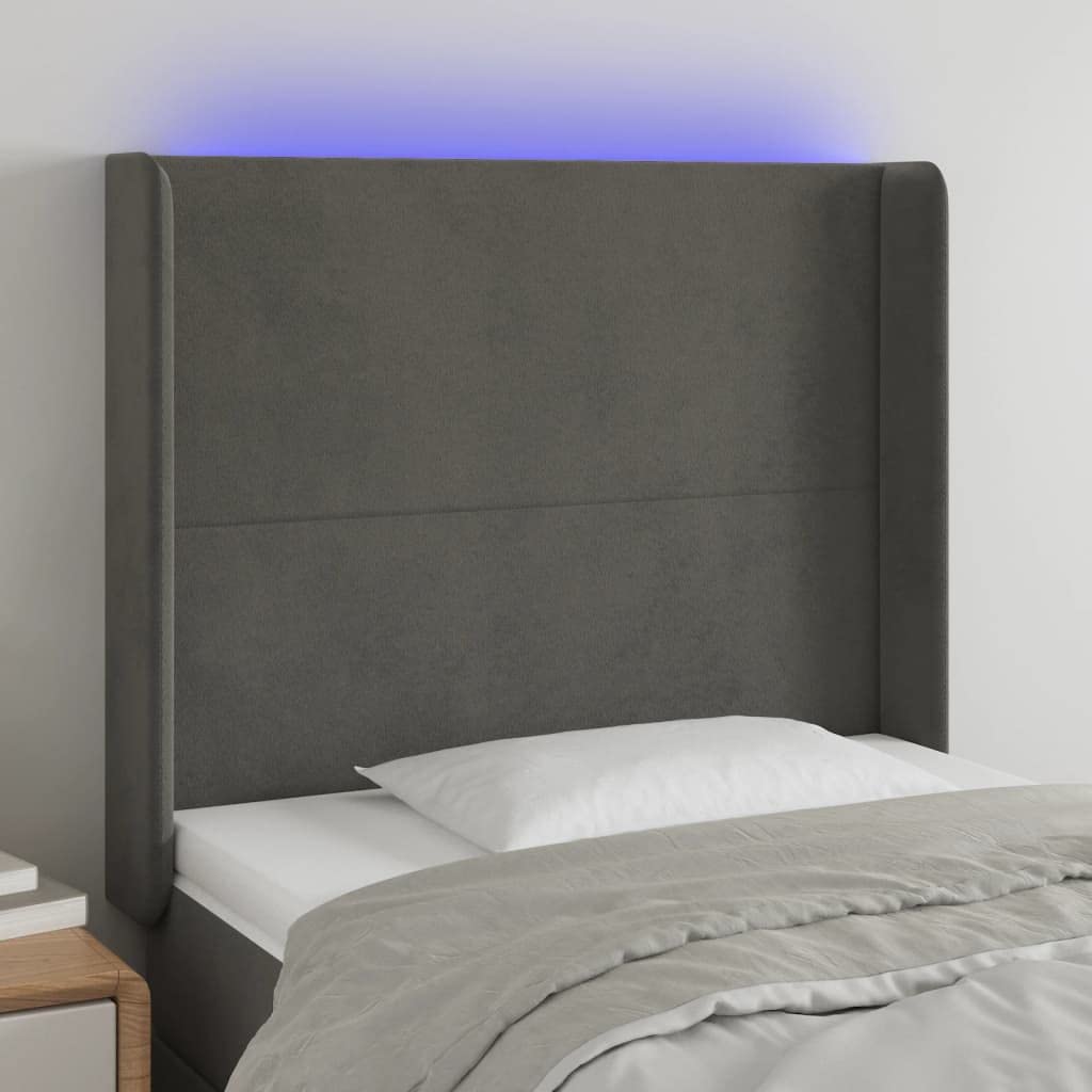Kopfteile 2 Stück Samt Bettbezug Kopfschoner für Bett und Sofa, Hellgrau 100x5x78/88 cm, Weich und Pflegeleicht, Luxus Heimtextilien für Schlafzimmer
