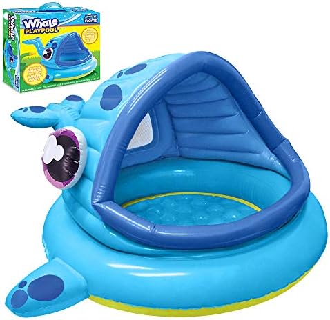 JOYIN Whale Baby Pool Shade Beach Tent Kiddie Pool Play Tent (54" x 56" x 28") for Summer Blow Up Pool, Swim Party Toys, Infants and Young Fun Beach Lounge Pit.