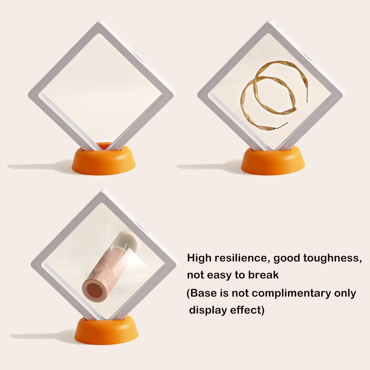 40 PCS Transparent PE Fi lm Jewelry Storage Box, 3D Floating Display Jewelry Box for Ring Earring Necklace Bracelet - Dustproof & Portable (White)