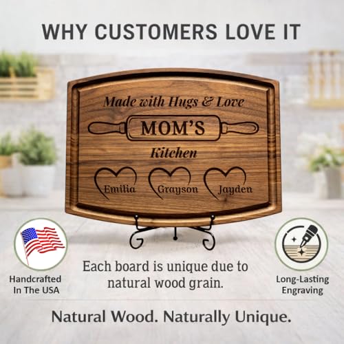 Tabla de cortar rectangular de madera personalizada para mamá o abuela miniatura 5