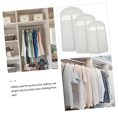 3pcs Hanging Clothes Cover Wardrobe Garment Bag Clothing Cover Home Storage Bag for Business Travel3