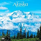 Alaska Wild & Scenic | 2026 12 x 24 Inch (Hanging) Monthly Square Wall Calendar | Plastic-Free | BrownTrout | USA United States of America Noncontiguous State Nature