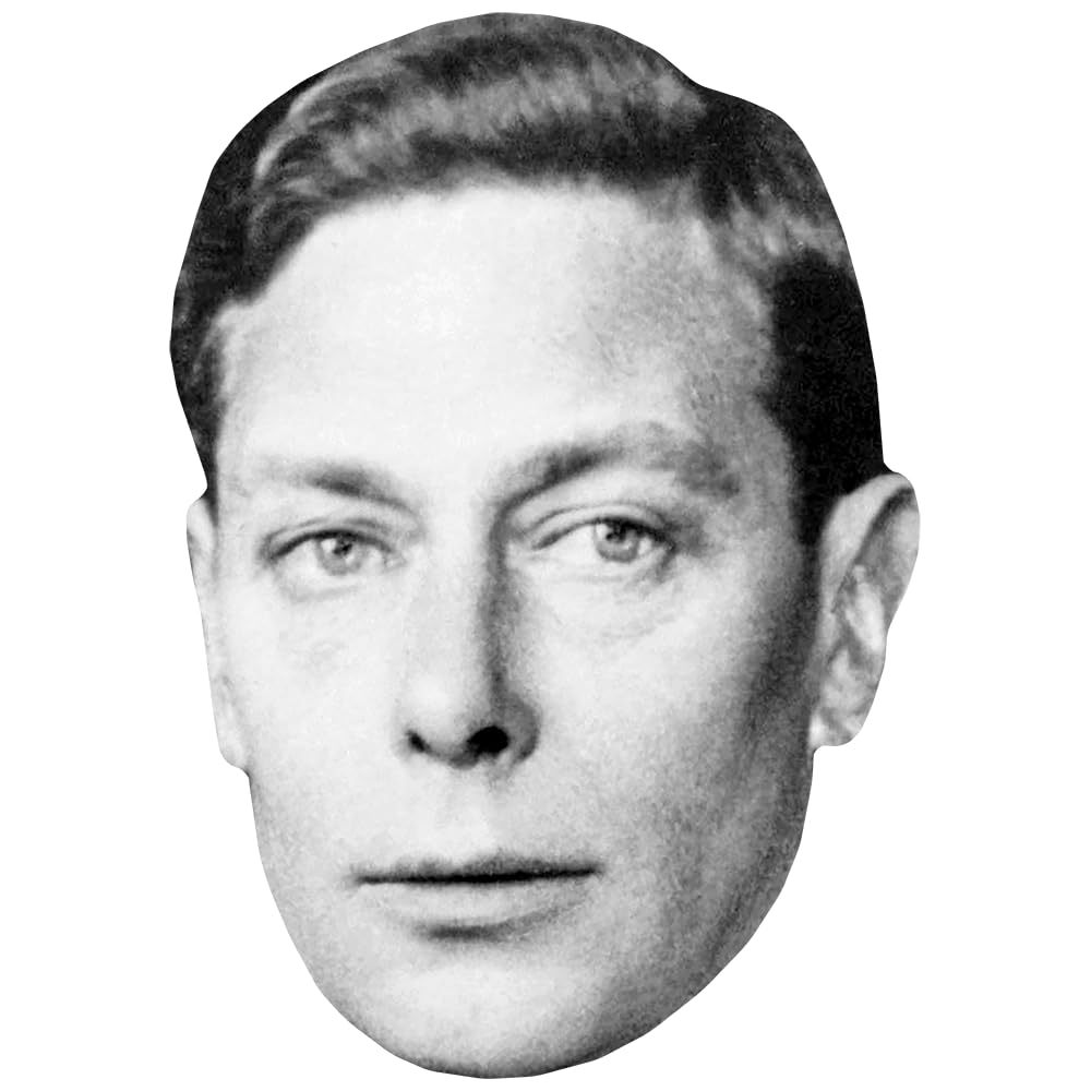 Celebrity Cutouts Lifelike King George Vi (Bw) Celebrity Mask, Flat Card Face, Fancy Dress Mask