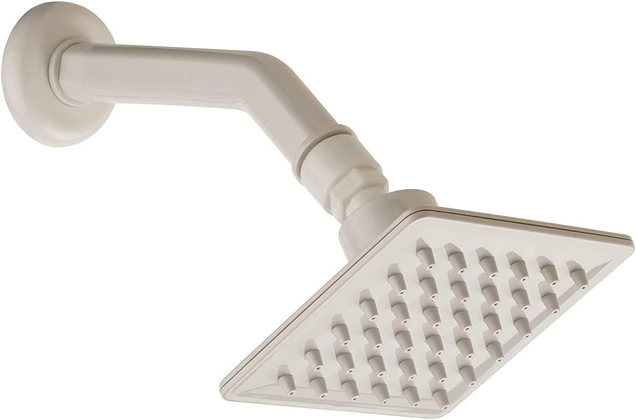 MTRABS Plastic Bathroom Shower Head with Arm Square (4x4 Inch)