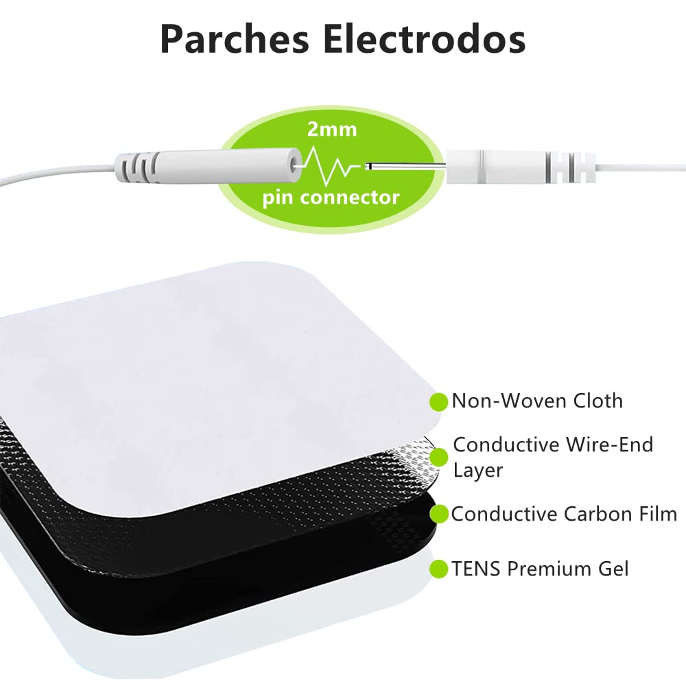 TENS Electroestimulador, USB Electroestimulador Muscular con 16 Modos 20 Intensidad, 2 Canales 4 Electrodos, Aliviar Preciso, Eficaz y Seguro del Dolor Muscular