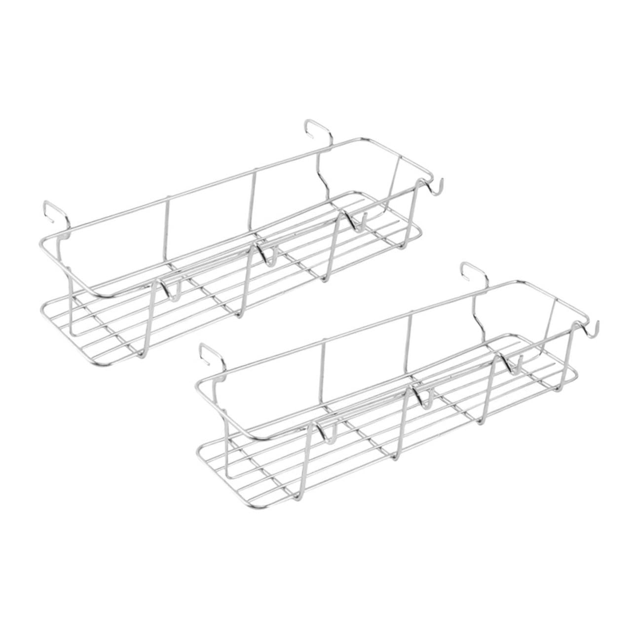 2 Stück Gewürz Hängekorb aus Edelstahl für Grillbesteck | Silber, mit Haken zum Aufhängen, für Gewürzflaschen und Grillzange, Camping Sowie Outdoor Bbq