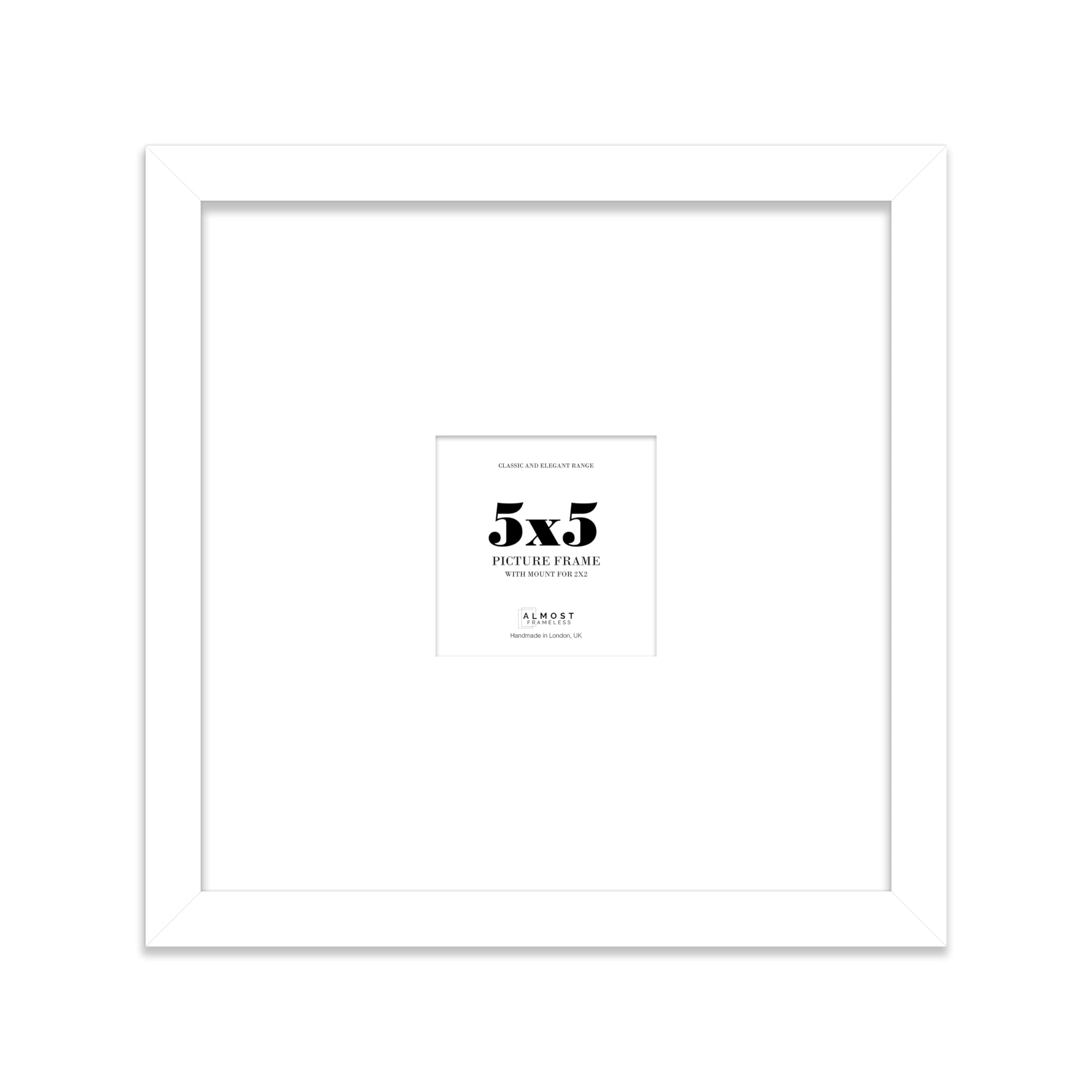 5X5" White Picture Frame5X5" Square Frame With 2X2" Mount For 5X5"/2X2" Pictures Moderrn Style Thin Edge1 Pack from B&Q
