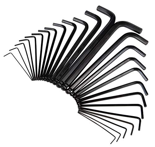 Image of Steelman 26-Piece Long Arm Ball End Hex Key Wrench Set, Inch /Metric (SAE /MM), Extended Length Driver Shafts for Long Reach, Machined Ball Ends for Tight Spaces