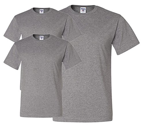Jerzees Mens Dri-Power Short Sleeve T-Shirt (Pocket & No, Pocket-3 Pack-Oxford, X-Large