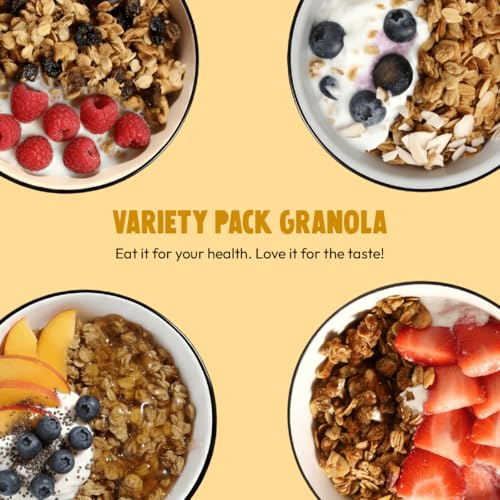 Image of Kellys Four Plus Granola Cereal | Variety Granola for Yogurt | Hand Made Snacks for Breakfast - 12 oz (Pack of 4)