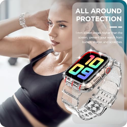 DABAOZA Compatible for Clear Apple Watch Band 41mm 40mm 38mm GlitterClear by DABAOZA - Used condition - Image 6