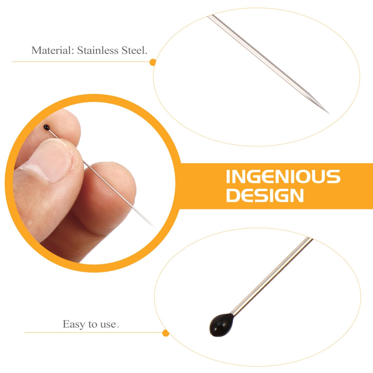 iplusmile Insekt Pin für Entomologie - 200 Stück Insektennadeln Edelstahl Insekten Pin für Schülerlabor Entomologie Auflösung Schmetterlinge Sammler, 4.2x0.1cm