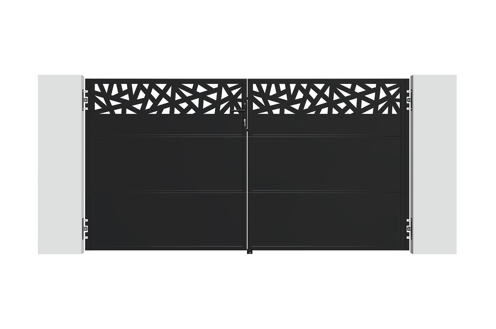 Casanoov Portail acier noir mat 3m NALI RUIVO H.160cm