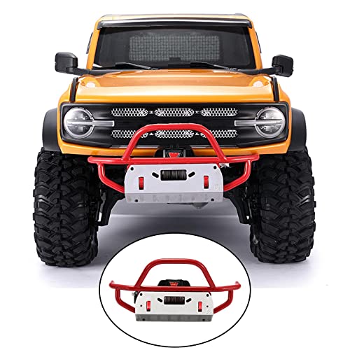 Pistro Rc Cnc Metal Bumper For Scx10 Iii Wrangler Bronco Chevrolet K5 Trx4 Bronco Car Model Trucks Diy Accs - Red Front Bumper #TOP5