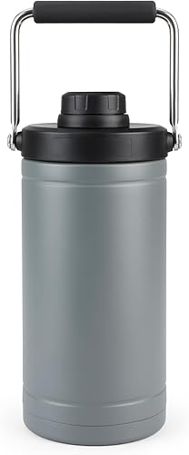Miniatura 2 de Olympia Tools Jarra con asa, medio galón, botella de agua grande con doble aislamiento al vacío, termo de acero inoxidable para bebidas calientes y