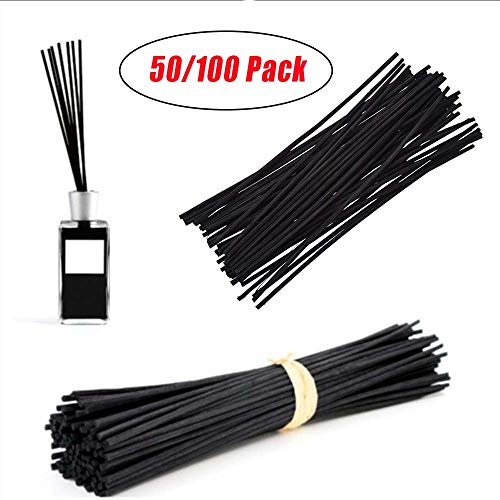 100 piezas de palitos difusores de ratán negro hechos a mano miniatura 3