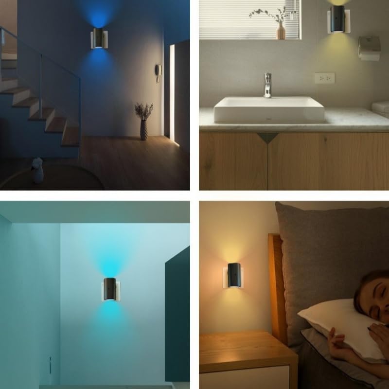 Plugify One Stecker Lampe mit Dämmerungssensor, Zuschaltbare Auf- und Abwärts Beleuchtung, Warmweißes Nachtlicht für Flur Treppe Schlafzimmer Küche