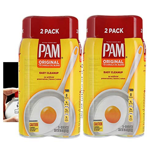 Pam Original Cooking Spray Bundle (2 Pack) - 24 Oz (680g) - No-Stick Cooking Spray Made With Canola Oil Blend - Comes with a Premium Penguin Cooking Spray Card
