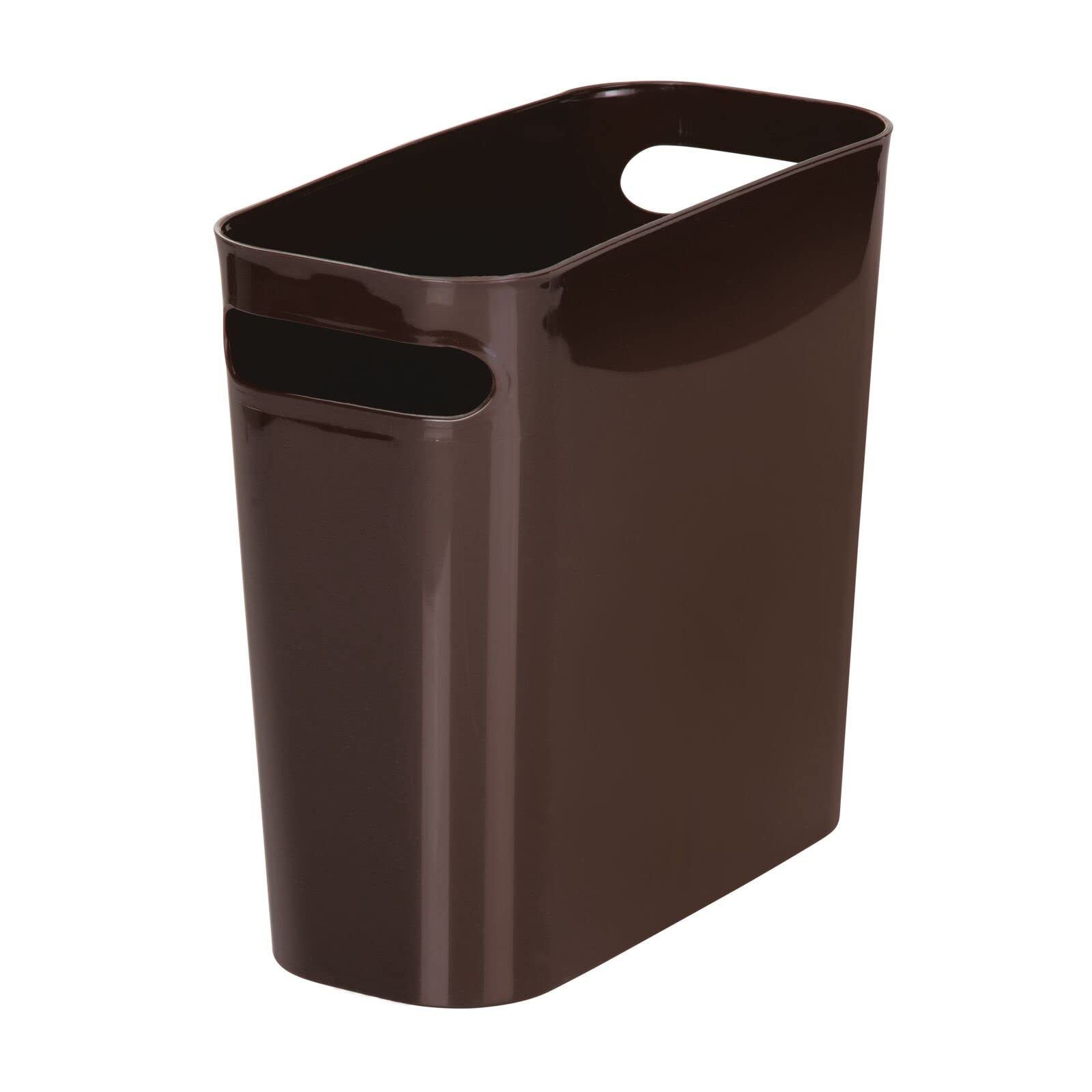 – Plastic Wastebasket Bin For Bathroom Office Kitchen 27.3 Cm X 12.7 Cm X 25.4 Cm Single Dark Brown