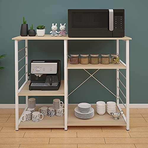 Miniatura 2 de Dlandhome Soporte Para Carrito De Microondas, Almacenamiento Cocina De 3 Niveles 3 Niveles Para Estante De Panadería Y Especias, Estante Organizador De Estación, Básico Y De Arce