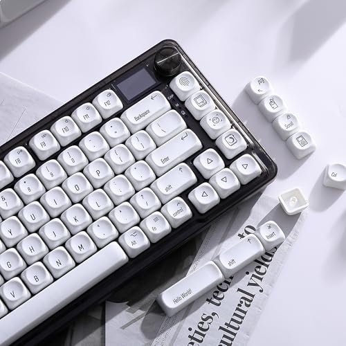 Image of dagaladoo PBT Keyboard keycaps Ceramic Style,White moa keycaps