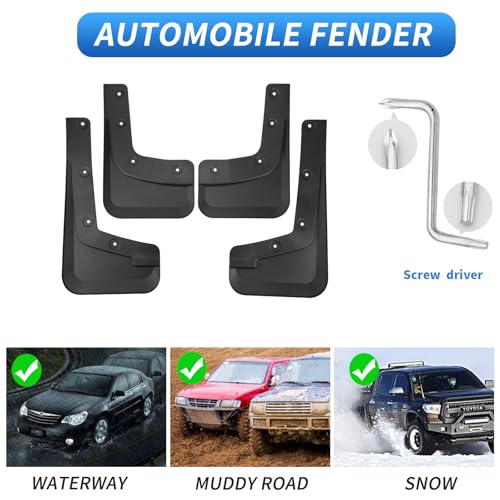 Image of Custom Fit for Mud Flaps Ford Ranger 2024 2025 Mud Splash Guard Front and Rear 4-PC Set
