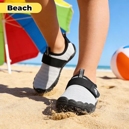 Image of Mishansha Kids Water Shoes Quick-Dry Wide Toe Box Non-Slip Barefoot Shoes Beach Pool Swim Shoes