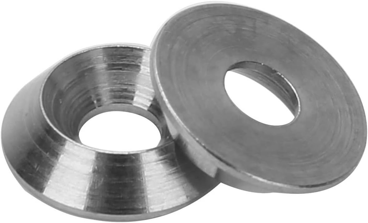 Finish Countersunk Washer, Finishing Countersunk Washers, Screw Gaskets,Countersunk Head Washers for Screws, 20Pcs Metal Gaskets 304 Stainless Steel Cone Countersunk Screw Gasket(M5)