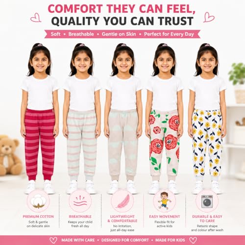 Image of NammaBaby Cotton Pajama Pants with All Over Print for Boys and Girls (Multicolor Designs)(Regular Fit)(Pack of 5)