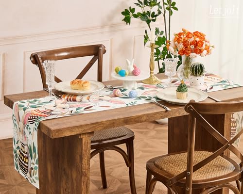 Letjolt-Easter-Table-Runner-72-Inches-Rabbit-Bunny-Table-Runner-Spring-Party-Table-Decoration Letjolt Easter Table Runner 72 Inches Rabbit Bunny Table Runner Spring Party Table Decoration