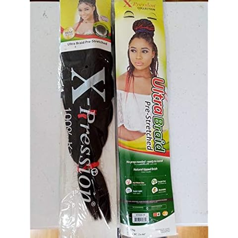 X-Pression Pre-Stretched Ultra Braid Hair Extension No Prep Needed - Ready To Install (PACK OF 2) Colour 4 Chocolate Brown Cover