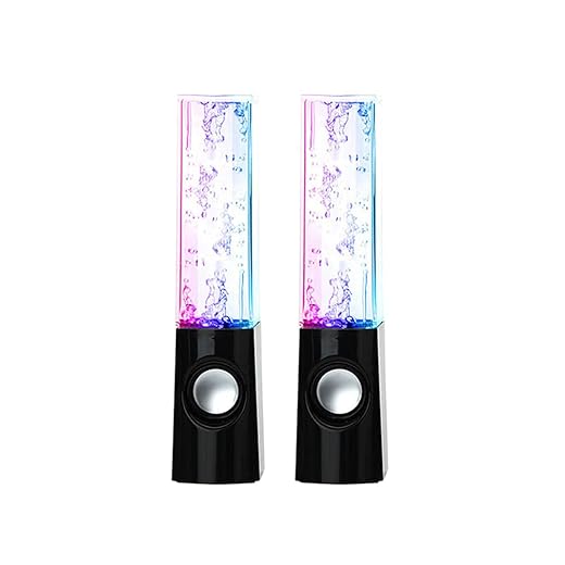 SOLUSTRE Colourful LED Water Speaker with Dancing Fountain Light Show Sound for Tablet Laptop PC USB Powered Stereo Speaker 3. 5 mm Audio