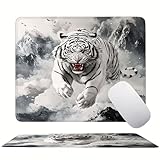 ホワイトタイガー マウスパッド 小型 29x24cm ゲーミングマウスパッド 超軽量 防水デスクマット mouse pad から選択する複数のサイズ滑り止めゴム底 清潔しやすい 快適操作性 耐久性 ラバーベース ステッチ加工 耐摩耗性 事務 勉強 在宅勤務 s0z-163
