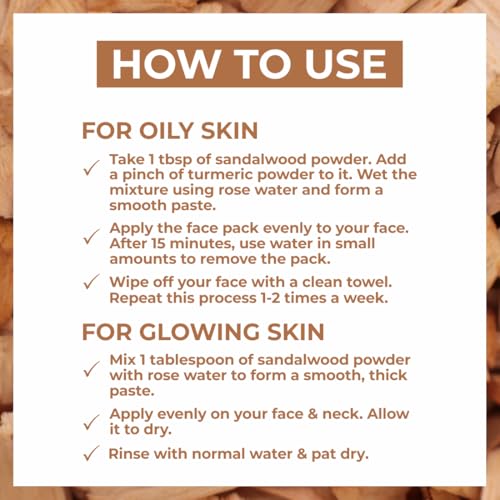 Image of Natural Face Pack Powder for Glowing Skin | Herbal Face Mask Powder for Deep Cleansing, Skin Brightening & Healthy Looking Skin (Sandalwood Powder)