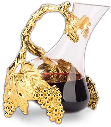Decanter per vino con personalità creativa Decanter per bicchieri da vino in cristallo francese continentale decanter per la casa decanter di lusso 1000 ml regalo per vino - oro