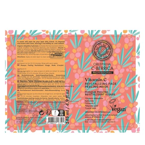Natura Siberica Mascarilla Facial Exfoliante Revitalizante con Oblepikha y Vitamina C - 150 ml