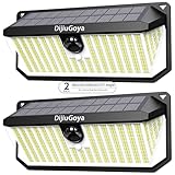 DijiuGoya 466LED 4000Lm Solar Lights Outdoor Waterproof for Security, 270° Angle & 3 Lighting Modes Motion Sensor Outdoor Lights IP68 Solar Light for Fence Garden Backyard Flood Dusk Garage 2pack