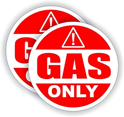 Gasoline Only 3? Round Vinyl Decal | Sticker | Label Fuel Gas Door Label Weatherproof