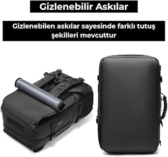 Waterproof 17.3 inch 60L Shoe Split Travel Backpack - Laptop Split, USB Charging Input