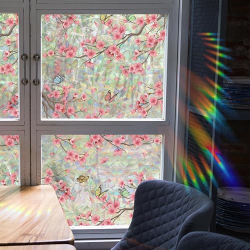 Vinilo decorativo de privacidad para ventana con flores Cherry Blossom miniatura 3