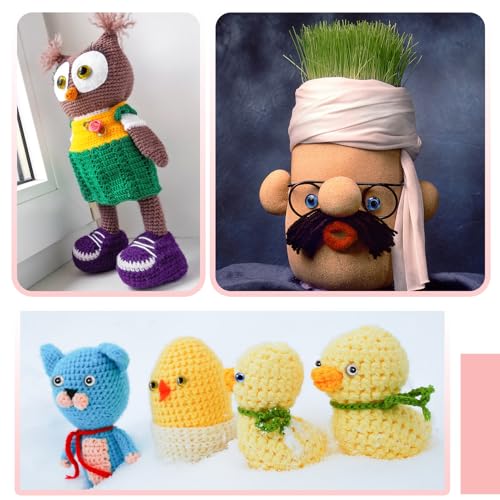 TOAOB 150pcs 3 Colors Glass Eyes Craft Eyes 6mm 8mm 9mm 10mm 12mm for Making Needle Felting Crafts