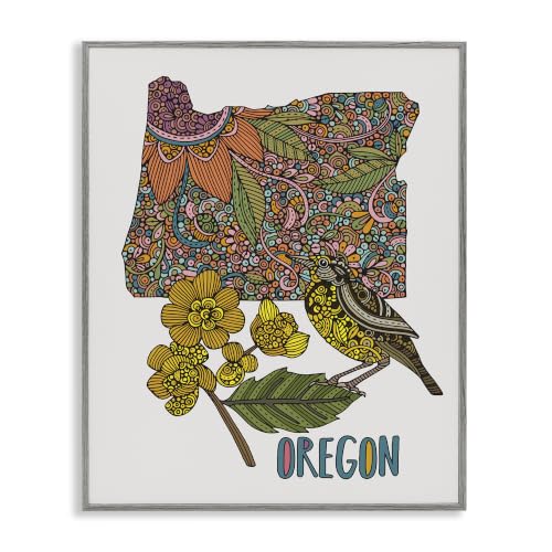 Oregon State Flower Bird Floral, 16 x 20 Inch Framed Giclée Print