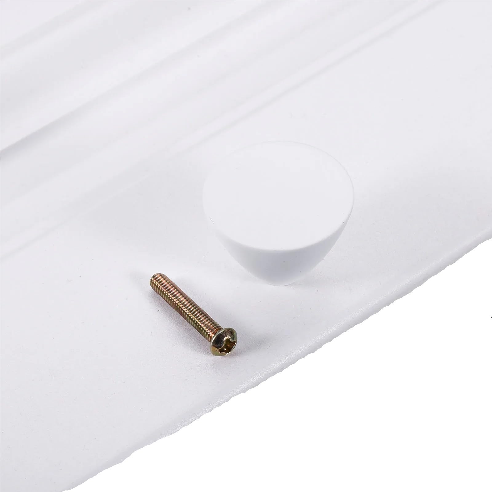 bogniga Handle Knob 15pcs Colorful Alloy Mini Knob w/Screw Cone Type 30mm Diameter Decor Cabinet Drawer Zinc Alloy Furniture Handle Pull Simple Modern(White)