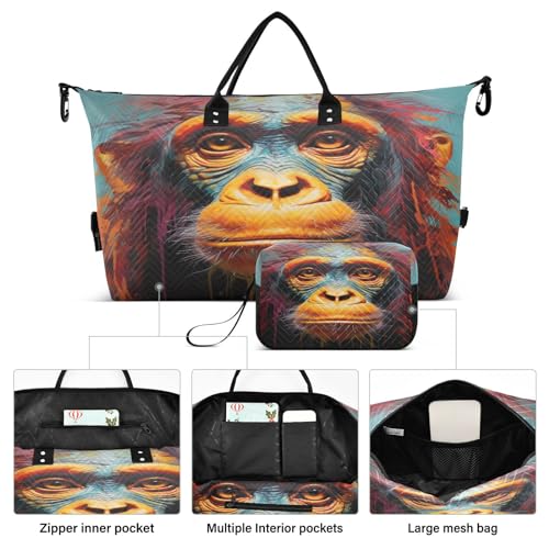 Kigai Gorilla Portrait Duffle Bag Versatile Travel Duffel for Men and Women, Carry On for Weekend or Overnight Stay2