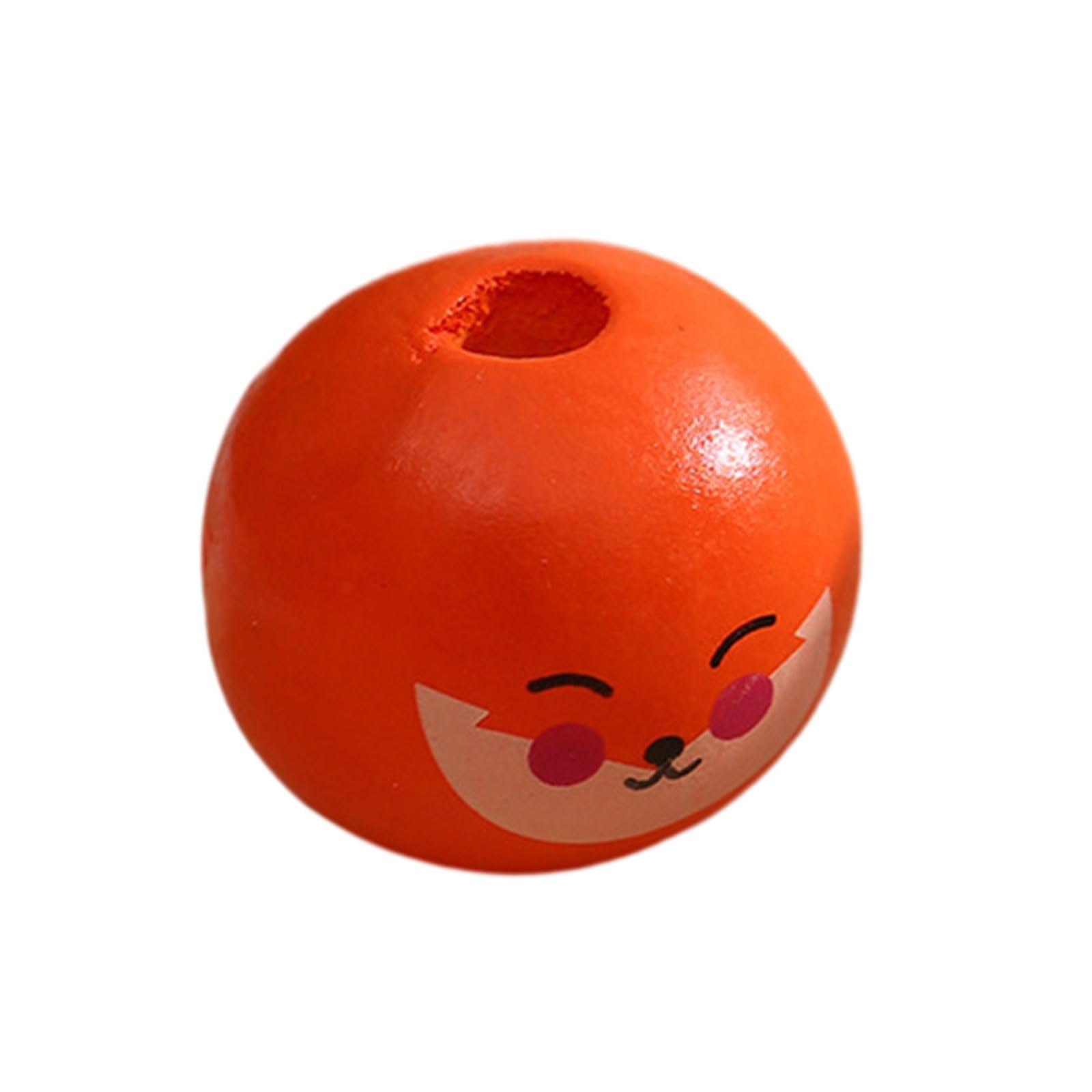 Tsophreniq 100x / Set 20mm Animal Round Beads Wooden Beads with Face Wooden Ball with Hole for Necklace Jewelry Making