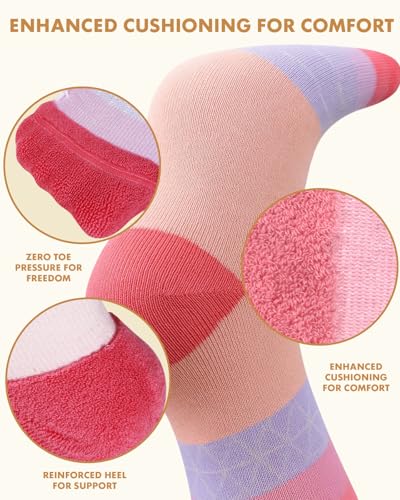 Thick Soft Cotton Compression Socks for Women Men 15-20mmHg Knee High Breathable Cotton Socks for All Day Comfort3