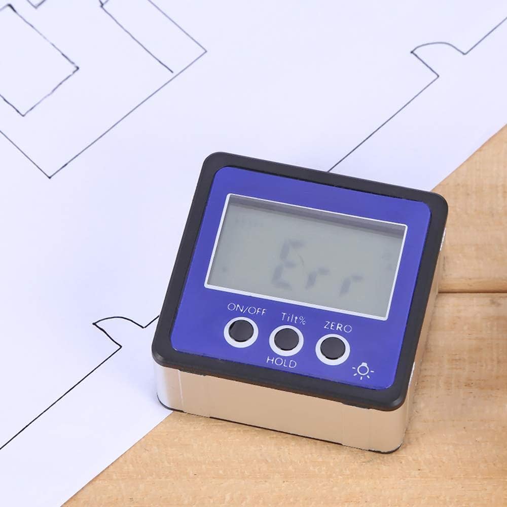 Miernik grubości o wysokiej precyzjiCyfrowy miernik kąta, miernik kąta poziomego Cyfrowy kątomierz Inklinometr Elektroniczny poziomica Narzędzia pomiarowe z podstawą magnetyczną Niebieska miara